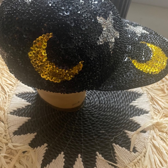 Stars and Half Moon Vintage Sequined Baseball Hat 80s/90s - Picture 1 of 4